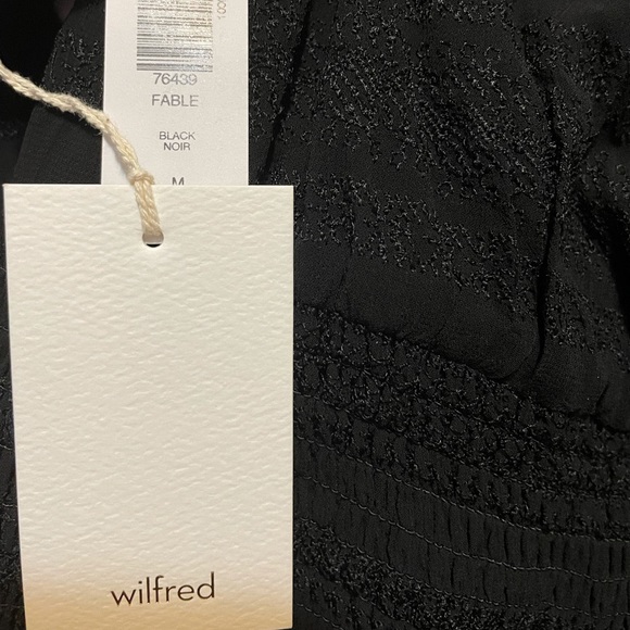 NWT WILFRED/ARITZIA PUFF LONG SLEEVE LACE FABLE PEASANT BLOUSE BLACK Sz M - Picture 6 of 6
